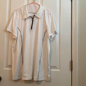 Lane Bryant- Livi Wicking Performance Polo white with black trim. 18/20